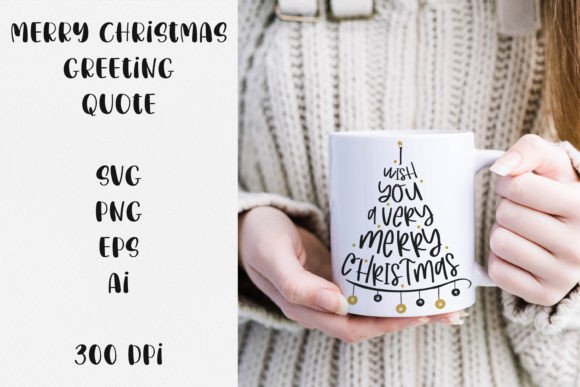 Merry Christmas Greeting Quote SVG File for Crafts and Graphics