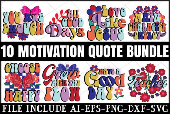 Motivation Quote Svg Bundle for Graphics and Crafts