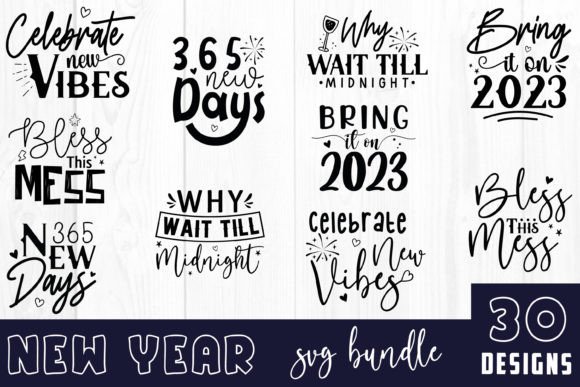 New Year Quote SVG Bundle for Crafts and Graphics