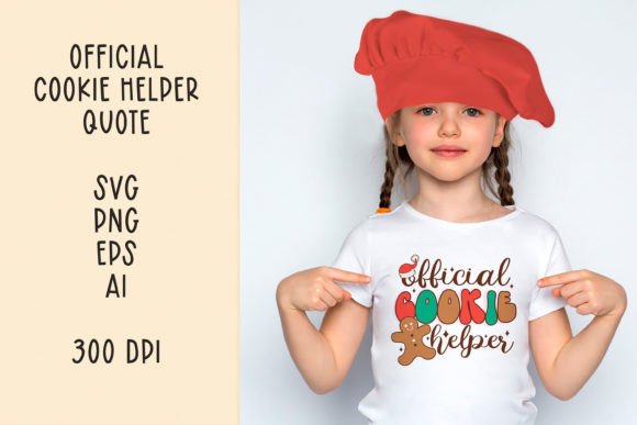 Official Cookie Helper Retro Quote SVG for Crafts and Graphics