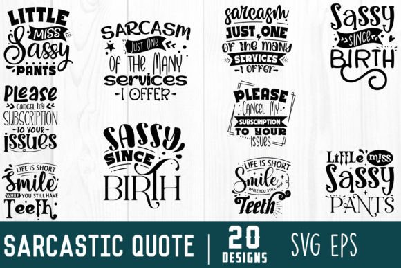 Sarcastic Quote SVG Bundle for Crafts and Graphics
