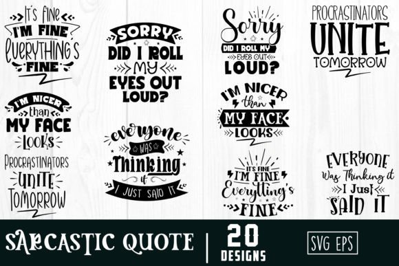 Sarcastic Quote SVG Bundle for Graphics and Crafts