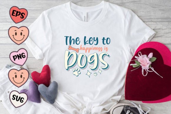The Key of Happiness Dog Quote SVG PNG for Crafts and Graphics