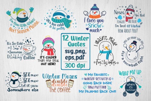 Winter Quote Svg Design Bundle for Graphics and Crafts